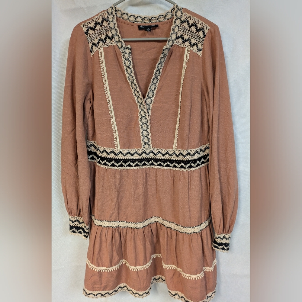 INC International Concepts Brown Long Sleeve Dress Sz. S